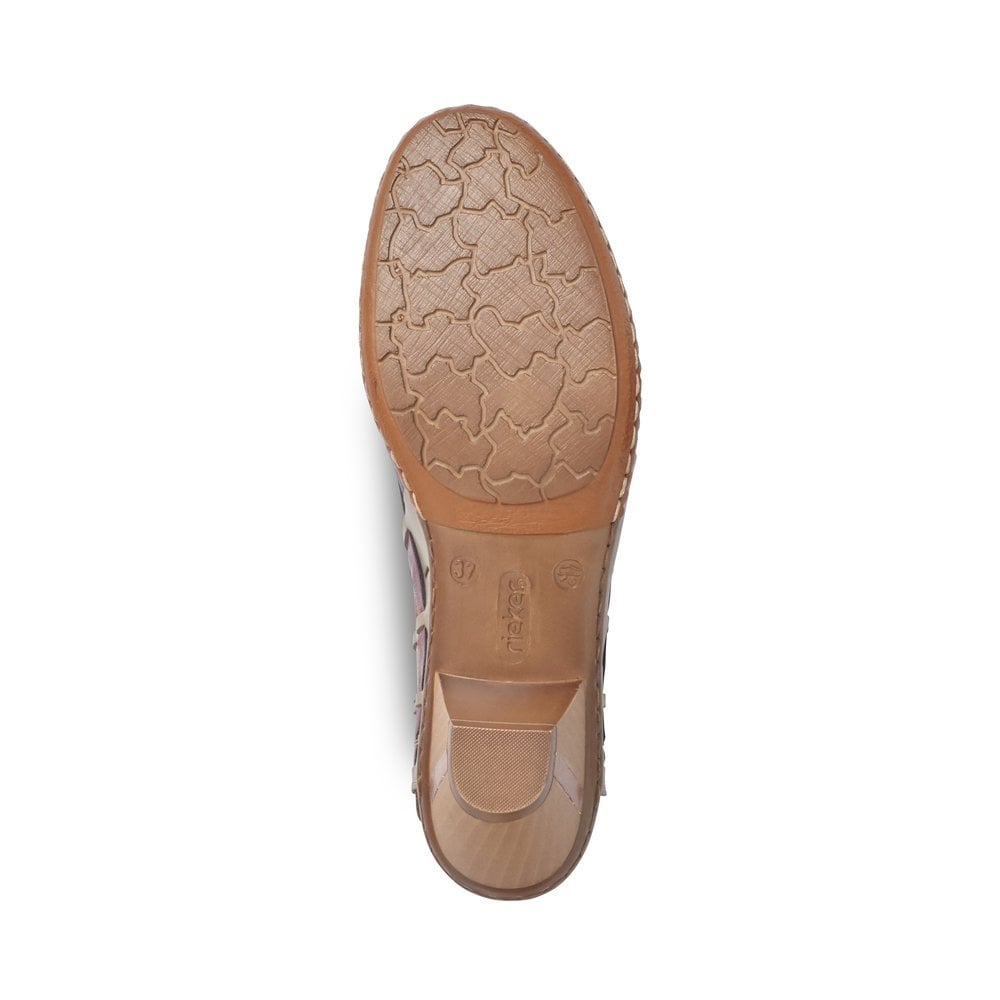 Rieker Ladies Beige Heeled Sandals 46778-62