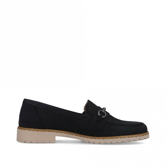 Rieker 51860-14 Ladies Blue Slip On Shoe