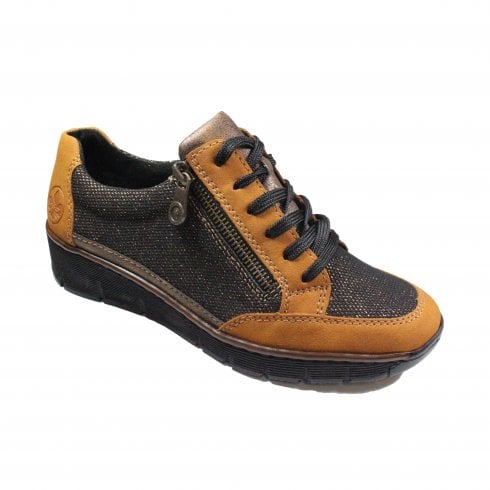Rieker Ladies Casual Lace Brown 53716-22