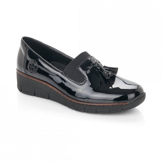 Rieker 53751-00 Ladies Black Slip on Shoe