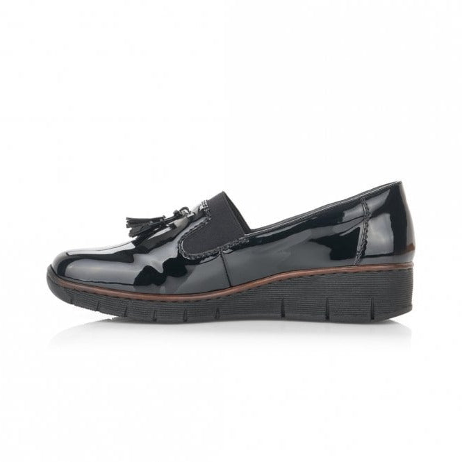 Rieker 53751-00 Ladies Black Slip on Shoe