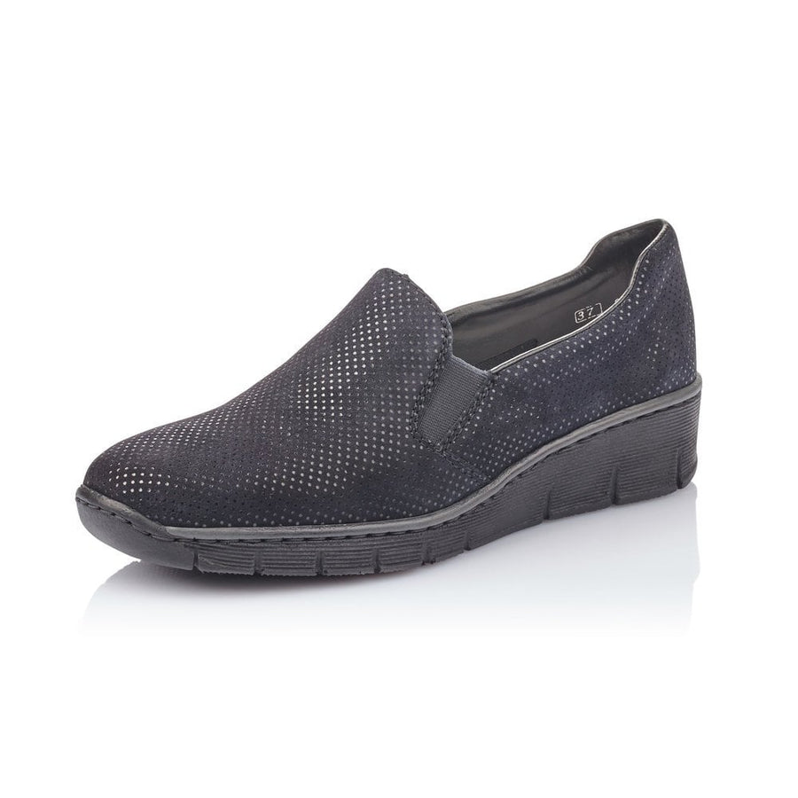 Rieker Ladies Blue Slip On Shoes 53766-18