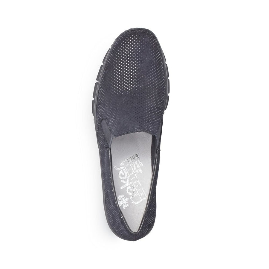 Rieker Ladies Blue Slip On Shoes 53766-18