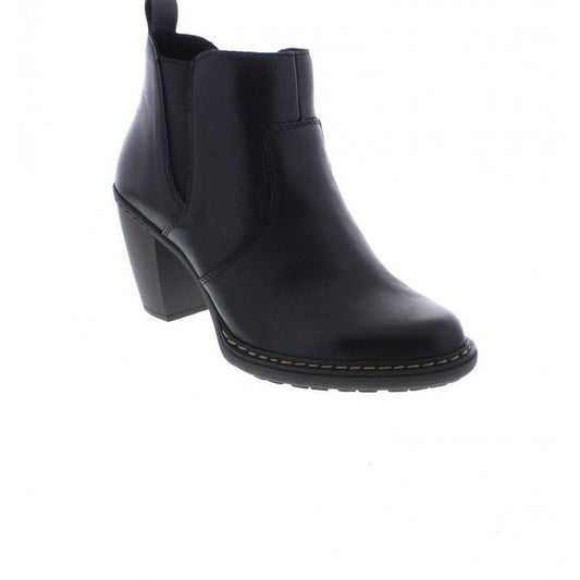 Rieker Ladies Black Leather Heeled Chelsea Boots 55284-00