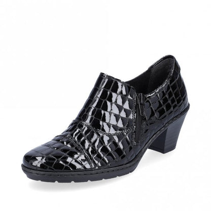 Rieker 57173-03 Black Ladies Zip Shoe