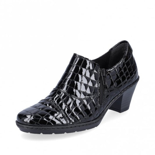 Rieker 57173-03 Black Ladies Zip Shoe