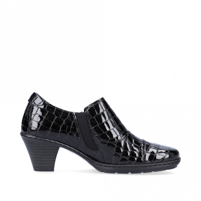 Rieker 57173-03 Black Ladies Zip Shoe