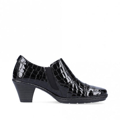 Rieker 57173-03 Black Ladies Zip Shoe