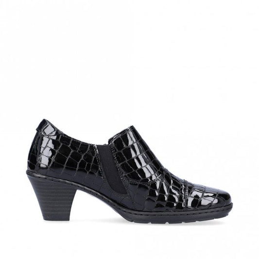 Rieker 57173-03 Black Ladies Zip Shoe