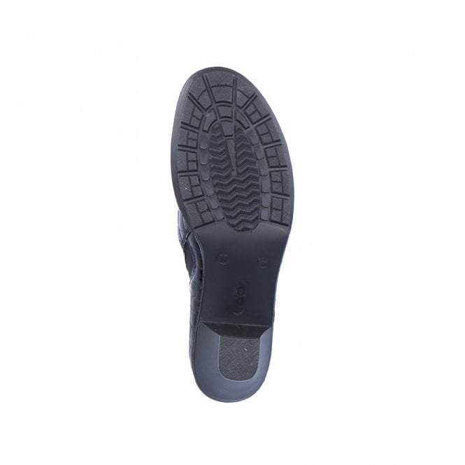 Rieker 57173-03 Black Ladies Zip Shoe