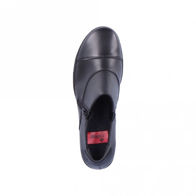 Rieker 57173-02 Ladies Black Zip Shoe