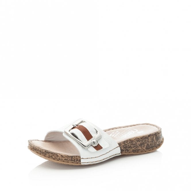 Rieker Ladies Leather Mule Slip On Sandals 61187-80