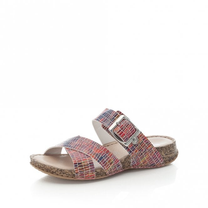 Rieker Ladies Multi-Coloured Slip On Sandals 61198-90