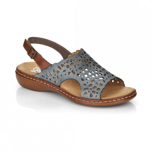 Rieker Blue Fastener  65966-12 Ladies Sandals
