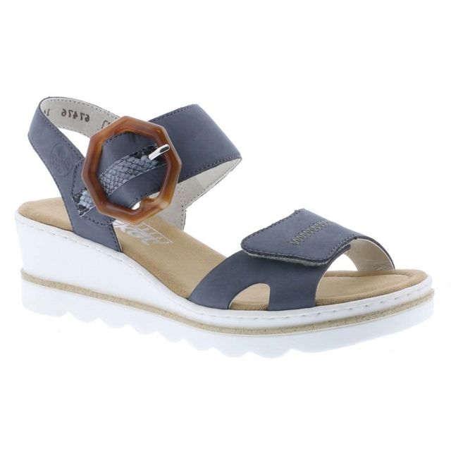 Rieker  67476-14  Ladies Jeans Wedge Sandal