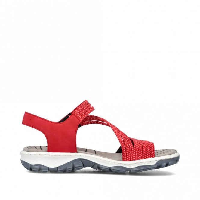 Rieker 68871-33 Red Vecro Ladies Sandal