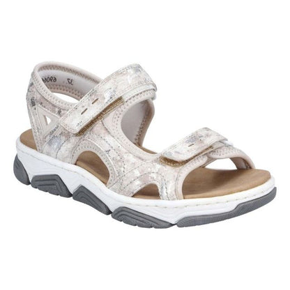 Rieker 69066-60 Ladies Beige/Silver Walking Sandal