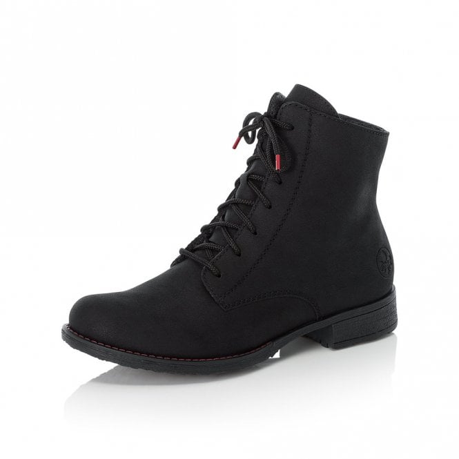 Rieker Ladies Zip Ankle Black Boots 70821-00