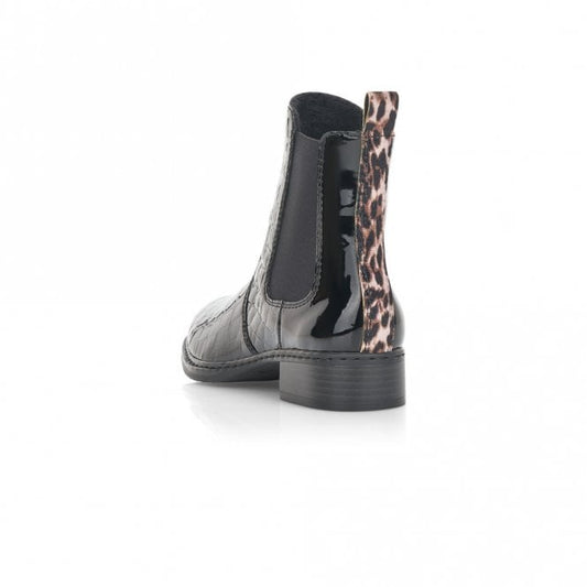 Rieker Ladies Black Ankle Boots 73494-00