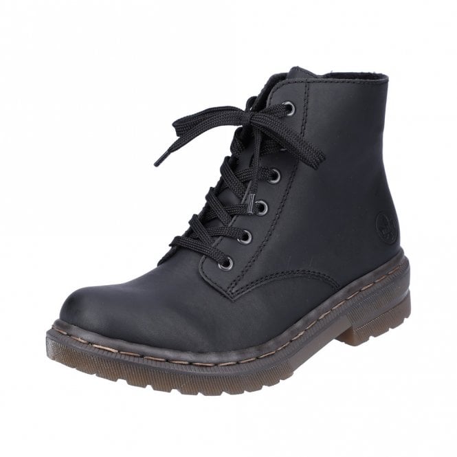 Rieker 78240-00 Ladies Black Ankle Boots