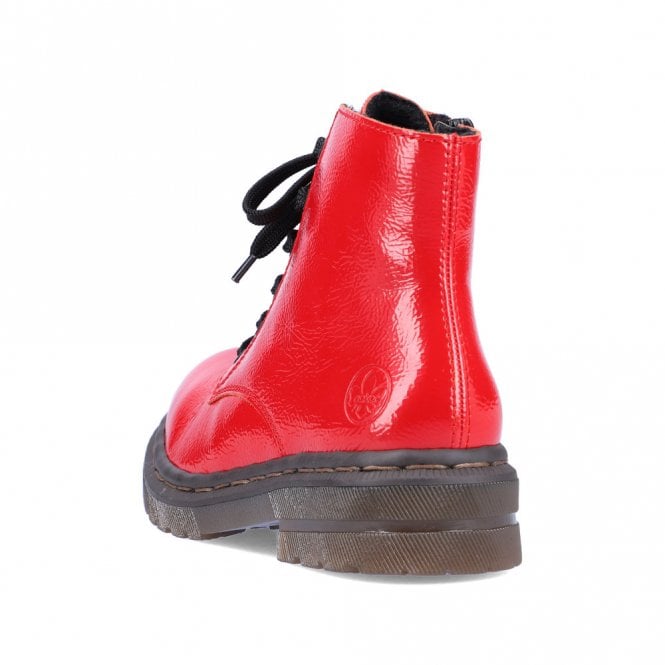 Rieker 78240-33 Ladies Red Patent Ankle Boots