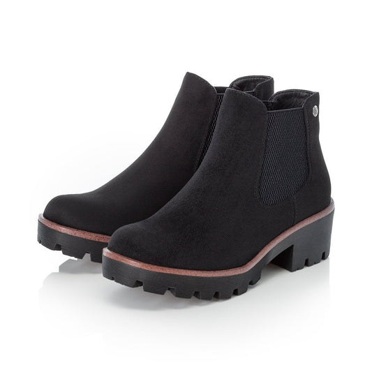 Rieker Ladies Black Ankle Boots 99284-00