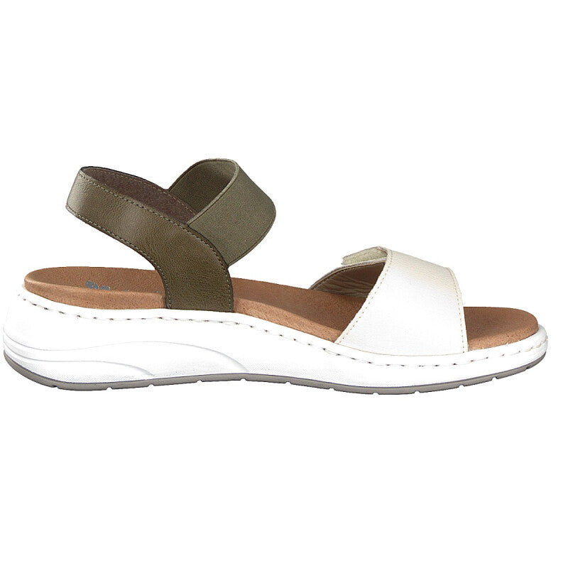 Rieker Ladies 64300-54 White Combi Sandal
