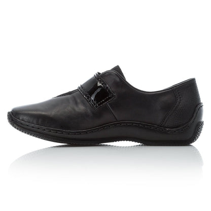 Rieker Ladies Velcro Black Hoop & Loop Fastening Shoes L1760-00