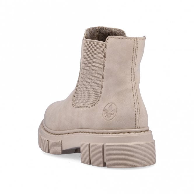 Rieker M3854-62 Ladies Beige Chelsea Boot