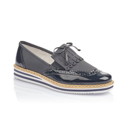 Rieker Ladies Blue Slip On Shoes N0273-14
