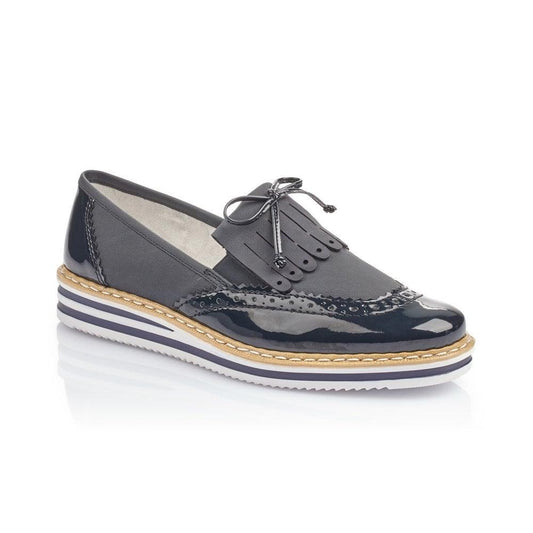 Rieker Ladies Blue Slip On Shoes N0273-14