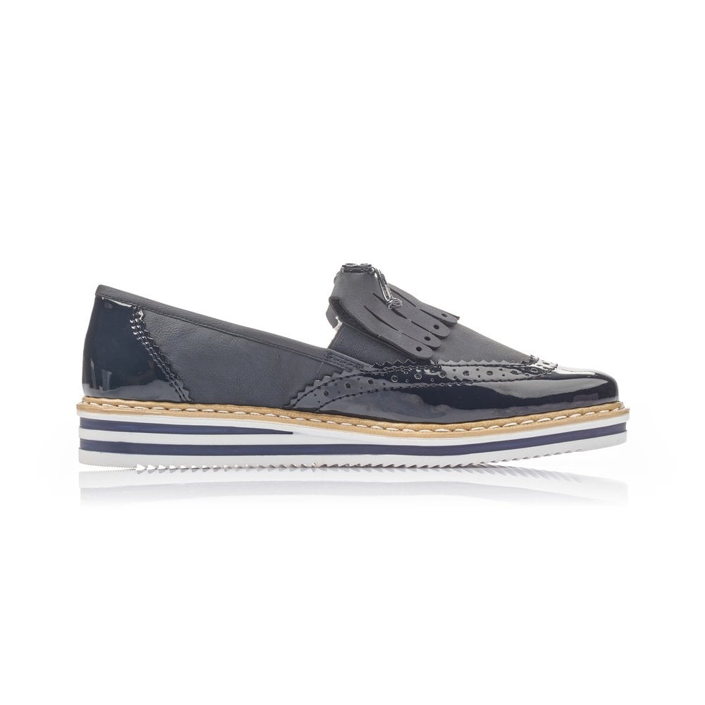 Rieker Ladies Blue Slip On Shoes N0273-14