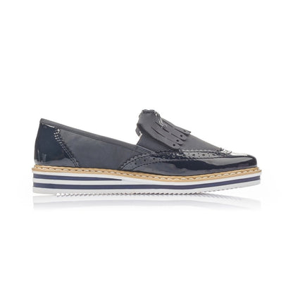 Rieker Ladies Blue Slip On Shoes N0273-14