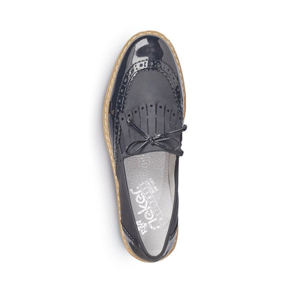Rieker Ladies Blue Slip On Shoes N0273-14