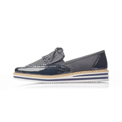 Rieker Ladies Blue Slip On Shoes N0273-14