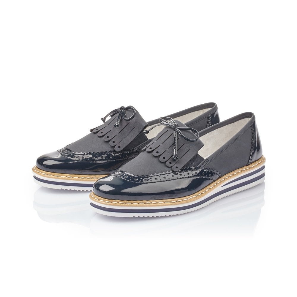 Rieker Ladies Blue Slip On Shoes N0273-14