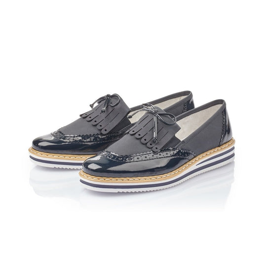 Rieker Ladies Blue Slip On Shoes N0273-14