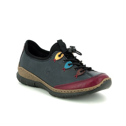 Rieker N3271-35 Ladies Casual Shoe Blue Combi