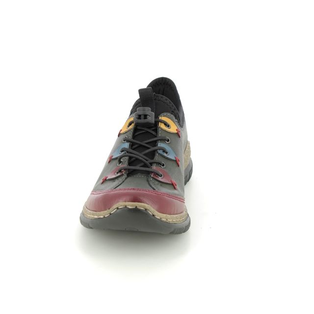 Rieker N3271-54 Ladies Casual Shoe Green/Wine