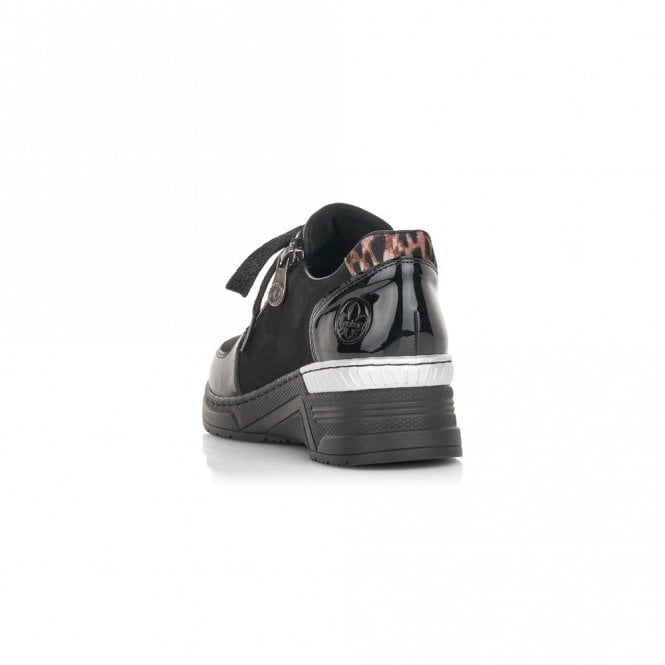 Rieker Ladies Black Wedge Trainer N4311-00