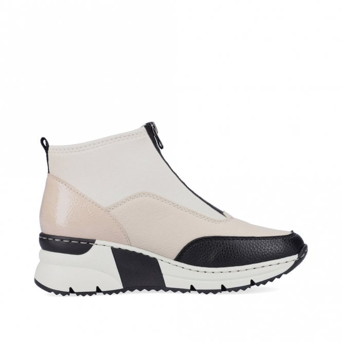 Rieker N6352-60 Ladies Beige Wedge Ankle boot