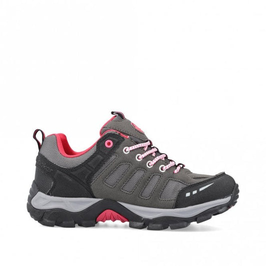 Rieker Ladies N8820-43 Lace Shoe Grey/Pink