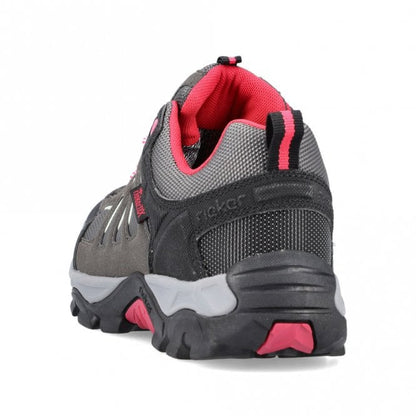 Rieker Ladies N8820-43 Lace Shoe Grey/Pink