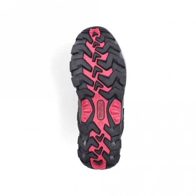 Rieker Ladies N8820-43 Lace Shoe Grey/Pink