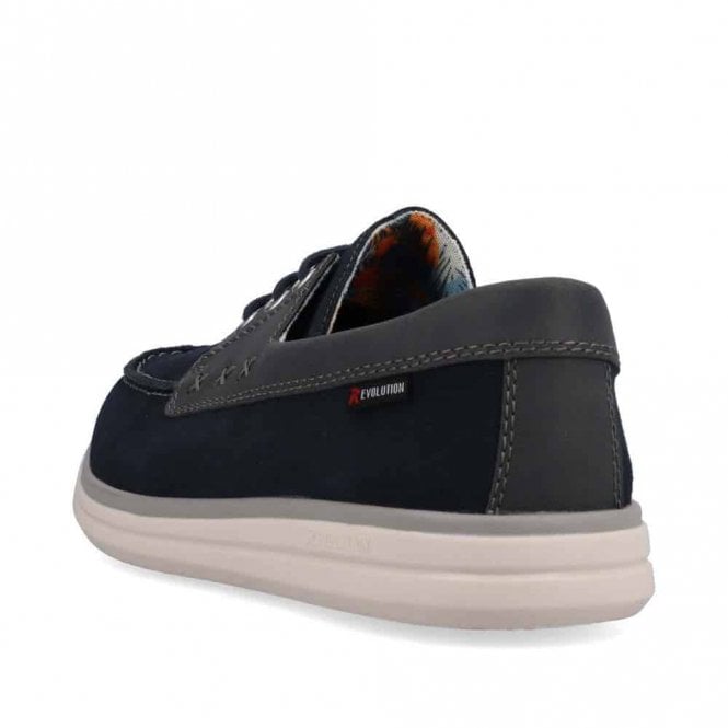 Rieker U0601- 14 Mens Blue Combi Casual Shoe