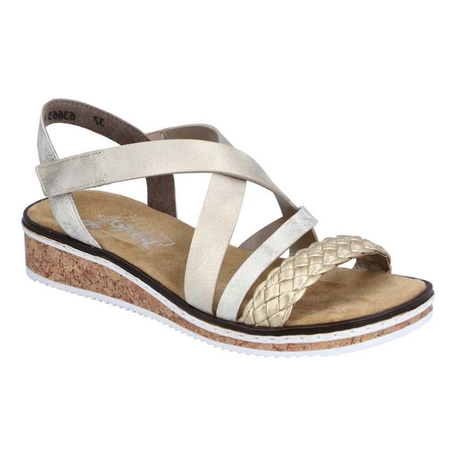 Rieker V3663-90 Ladies Biege-Gold/ Muschel Sandal
