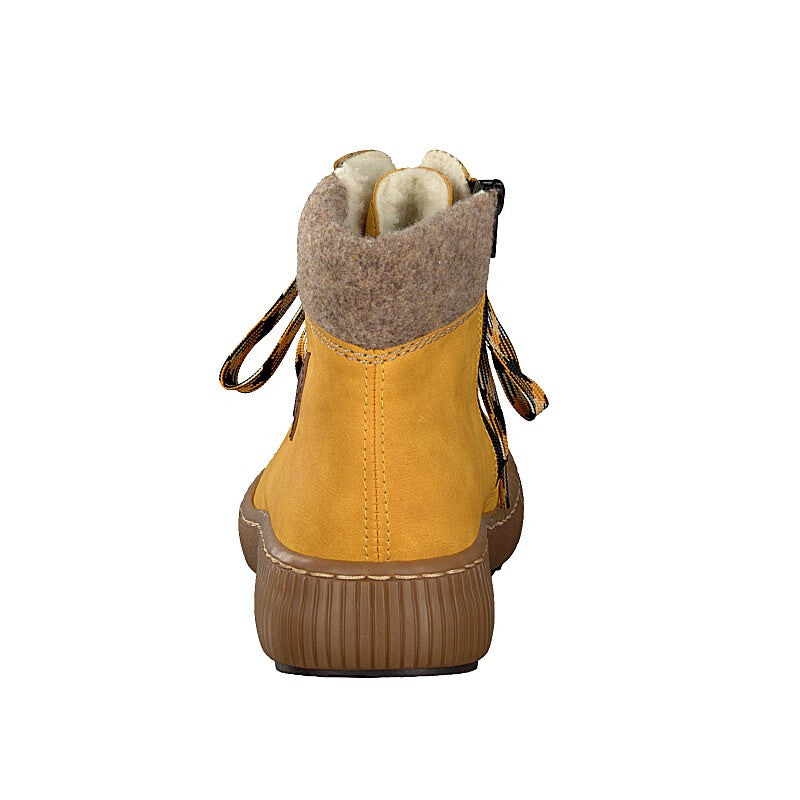 Rieker Ladies Yellow Honey Knitted Top Ankle Boots Z6633-68
