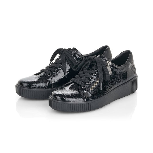 Rieker M6404-00 Ladies Black Casual Trainers
