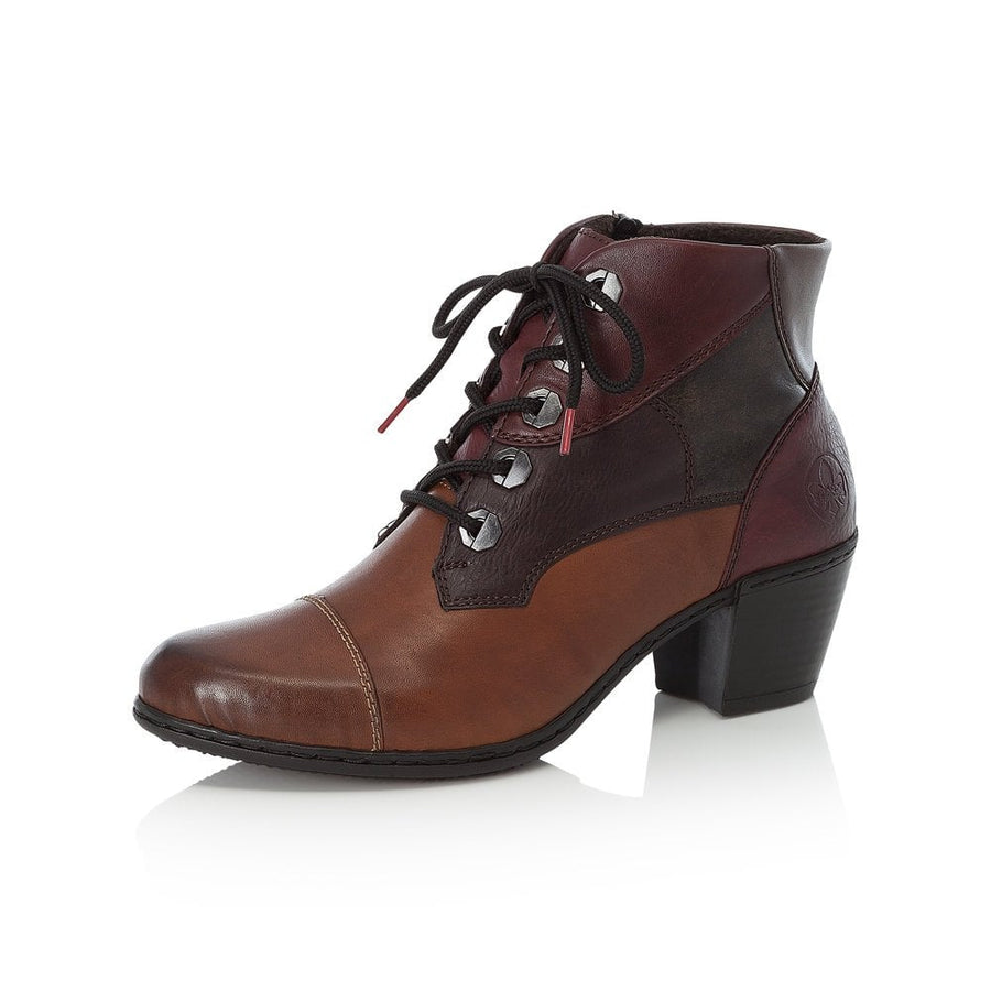 Rieker Ladies Brown Leather Heel Boots Y2133-24