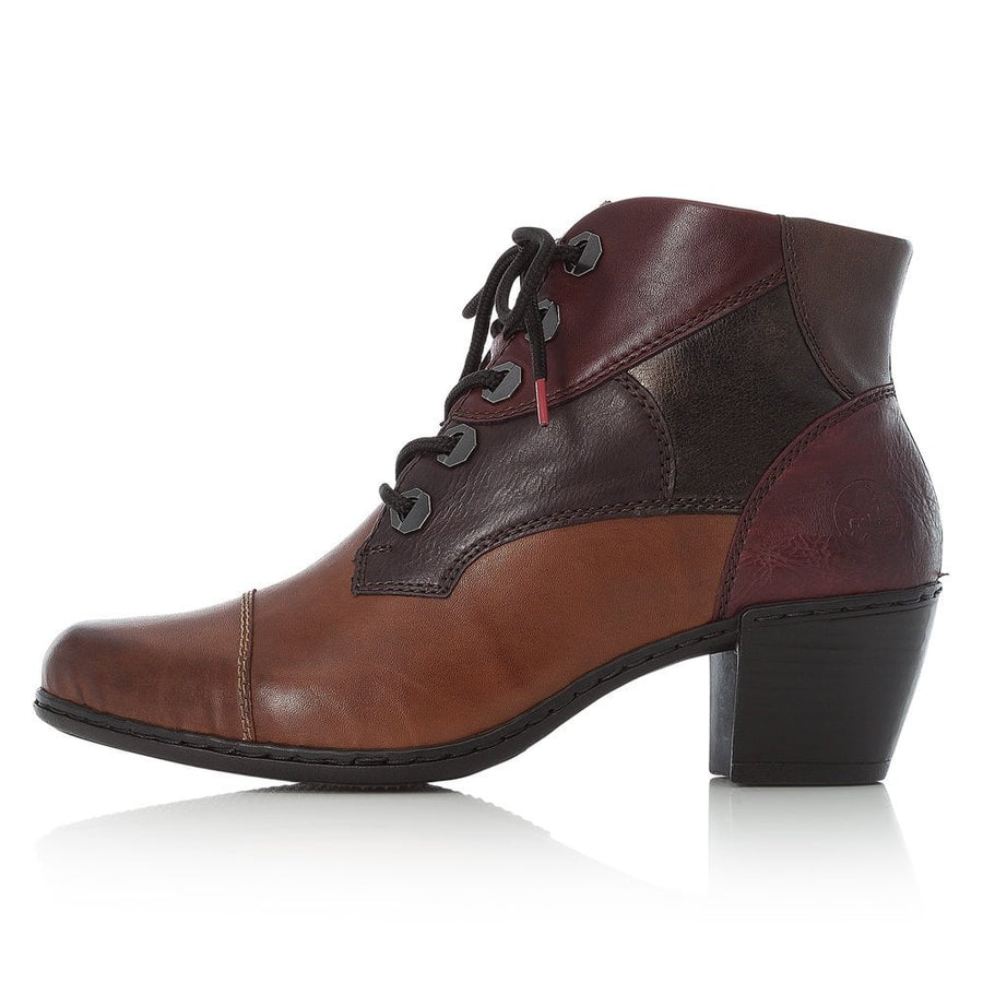 Rieker Ladies Brown Leather Heel Boots Y2133-24